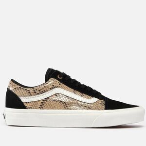 NWT Vans Old Skool Black Suede sneakers with snake print leather low top shoes